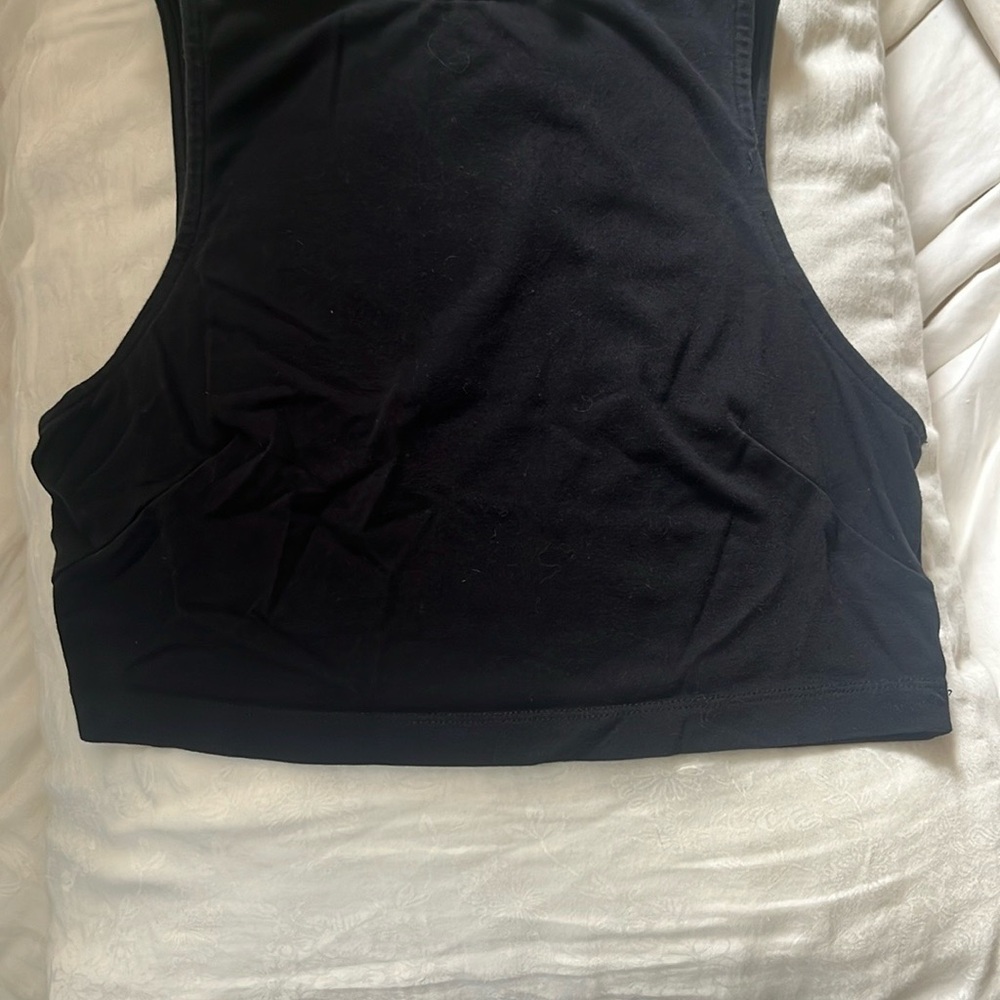 ASOS Design Black high neck crop top